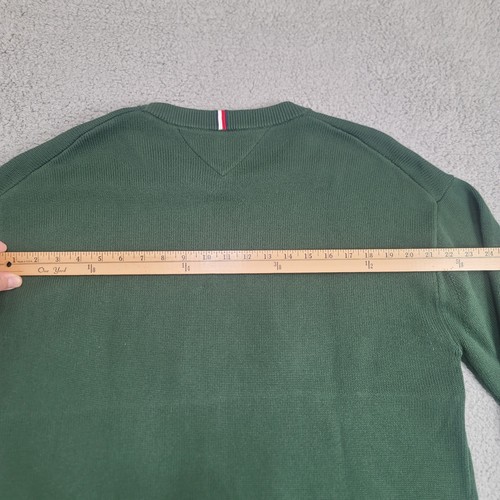 Pull homme Tommy Hilfiger vintage logo écusson XL vert coton tricot pull - Photo 15/20
