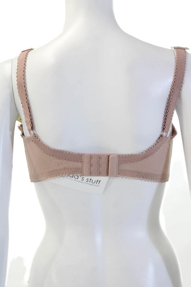 Lencería Huit Mujer Ojales Detalle Encaje Copa Transparente Sujetador con Aros Malva Talla 36E Foto 2 de 4