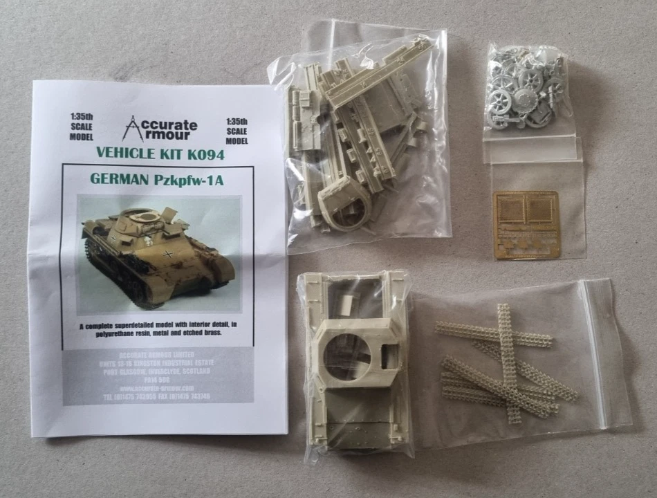 Accurate Armour Pzkpfw-1A German WW-II Light Tank 1/35 K094 - Immagine 2 di 2