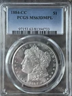 1884-CC Morgan Silver Dollar PCGS Graded MS63 DMPL Deep Mirror Proof Like