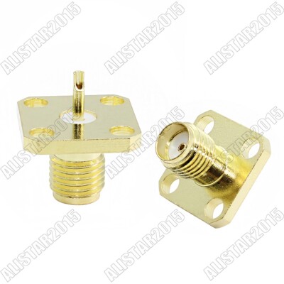 10x SMA Jack Female 4 hole Panel Mount Flange With Solder Cup RF Connector