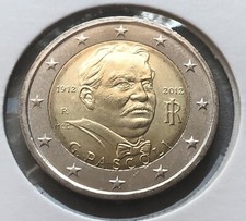 ITALIA 2012 GIOVANNI PASCOLI MONETA 2 EURO NUOVA FDC in cartoncino protettivo