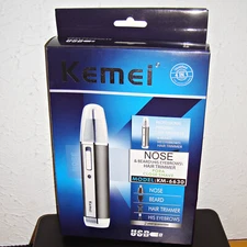 NEW KEMEI KM-6630 4-IN-1 RECHARGEABLE TRIMMER FOR MEN - NOSE,EAR,EYEBROW,&BEARD