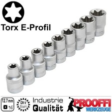 9-tlg Torx E-Profil 1/2" Stecknuss E10 - E24 Steckschlüssel Nuss Satz A-954009-2