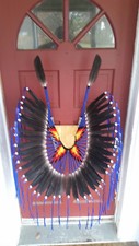 Native American Style, Bustle, Regalia, Pow-Wow, Blue w/ Sunburst