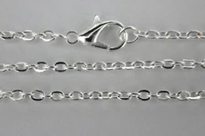 Cable Chain Flat Link Silver Plated 2 MM Wholesale Lots Necklace 18 - 24 Inch