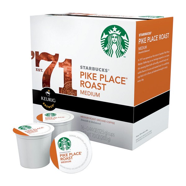 Starbucks Pike's Place KcupsMedium Roast, 0.44 oz, 16 ct for sale online eBay
