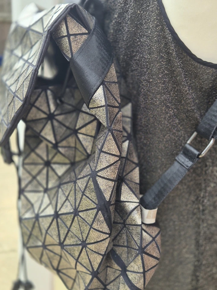 Geometric Gold/Black Backpack/Rucksack  - Image 3 of 4