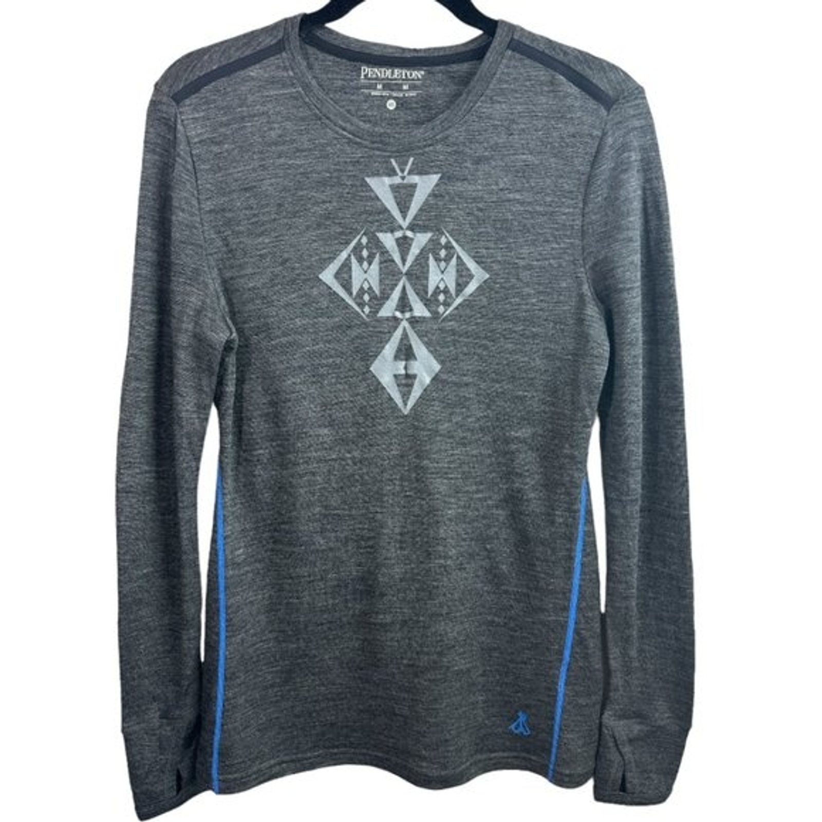 Pendleton Men's Top Base Layer Crew Neck Wool Ble… - image 2