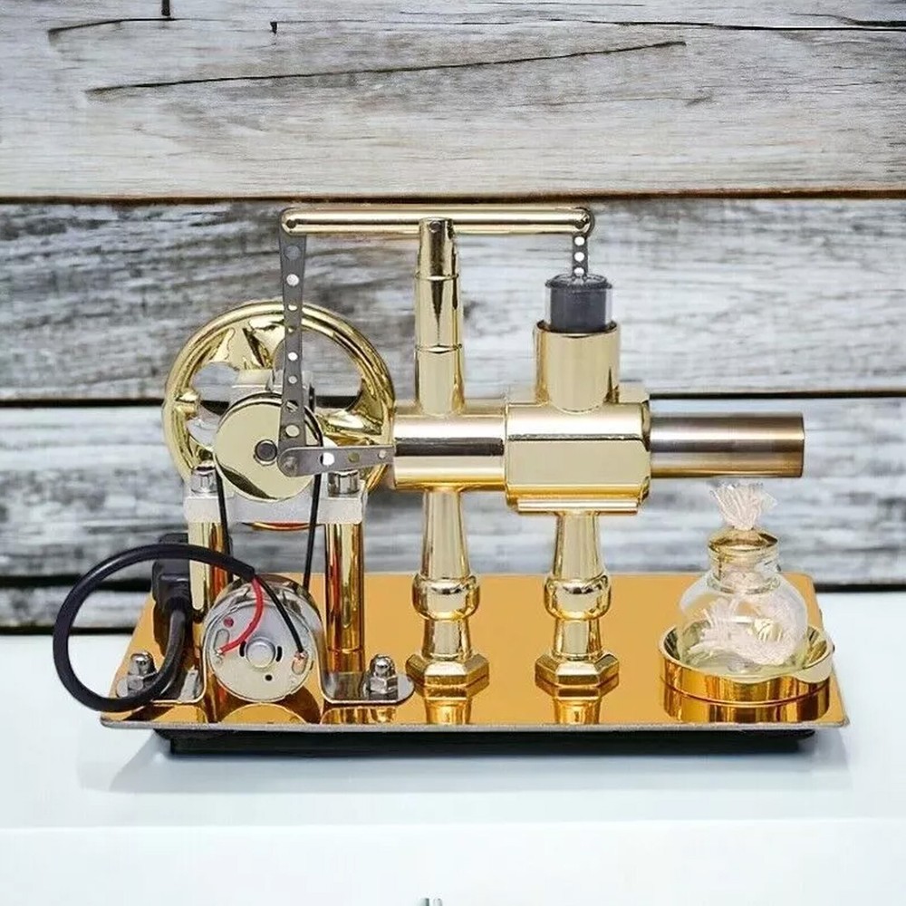 Hot Air Stirling Engine DIY Generator Toy with Micro Motor Kit  