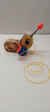 VTG Fisher Price Queen Buzzy Bee # 444 FP Wood Pull Toy Made in USA 1960's