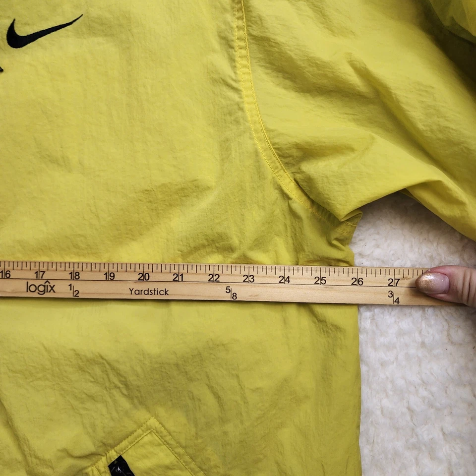 Chaqueta Nike vintage mediana de gran tamaño amarillo nailon gris sudadera forro con capucha Foto 3 de 4