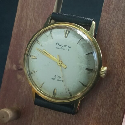 DUGENA 17 j. Germany 1960's cal. 1046 Man's Wrist Watch Gold