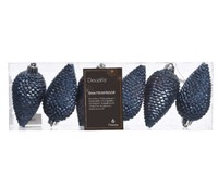 Christbaumschmuck Zapfen Bruchfest Ø 4,5Cm / H 8Cm 6 Stk Blau