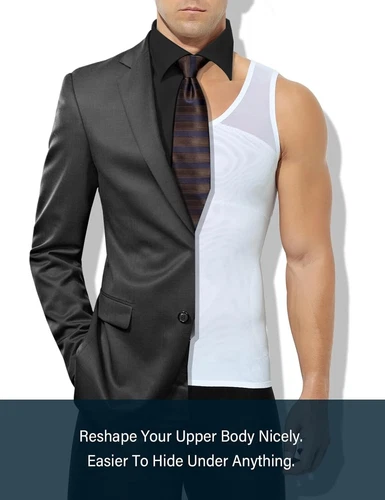 Slimming Gynecomastia Compression Shirt Mens Shapewear to Hide Man Boobs Moobs - Afbeelding 7 van 24