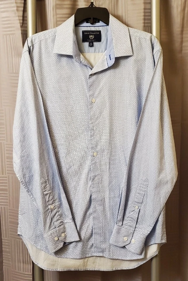 Report Collection Mens Dress Shirt Modern Fit Long Sleeve Collared Blue - Image 3 of 4