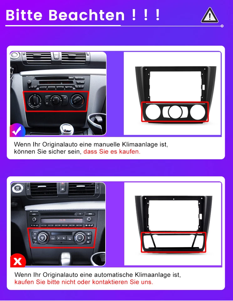 4+64G Android14 CarPlay Für BMW 1er E81 E82 E87 E88 2004-2011 Autoradio GPS Navi - Bild 3 von 4