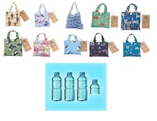 ECO CHIC recycled foldaway shopping bag bees, giraffe, highland cows, dog, cat,