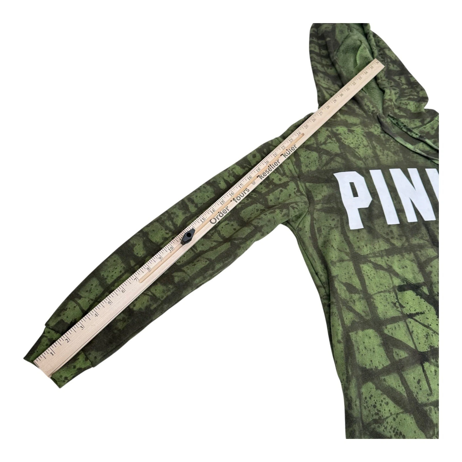 UNDERCOVER Felpa con cappuccio ROSA Victoria's Secret pullover stampa grafica grunge punk tinta verde S