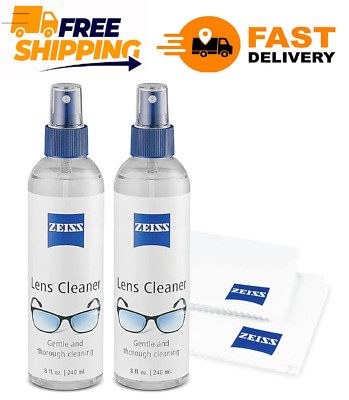 ZEISS Lens Care Pack   2X 8oz Streak-Free Lens Spray and Microfiber Cloths for E