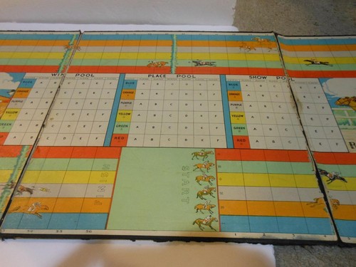 VERY RARE 1920s BELMONT PARK HORSE RACE MARKS BROTHERS UNALTERED GAME BOARD ONLY - Picture 5 of 10