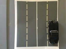 1/48 O scale 11" x self adhesive asphalt road sections. Narrow Road. 4 sections