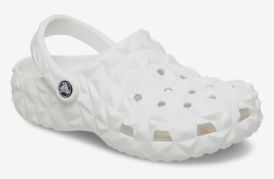 Crocs Classic Men s Geometric White Slip-On Clogs!!(Men 11)