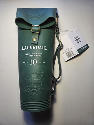 Laphroaig Scotch Whiskey Boot Bag Carry Case Green Rubber New W/Tag