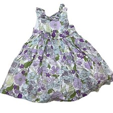 Janie and Jack "Adorable Garden" Purple  Blue Floral Full Dress Sz 2T