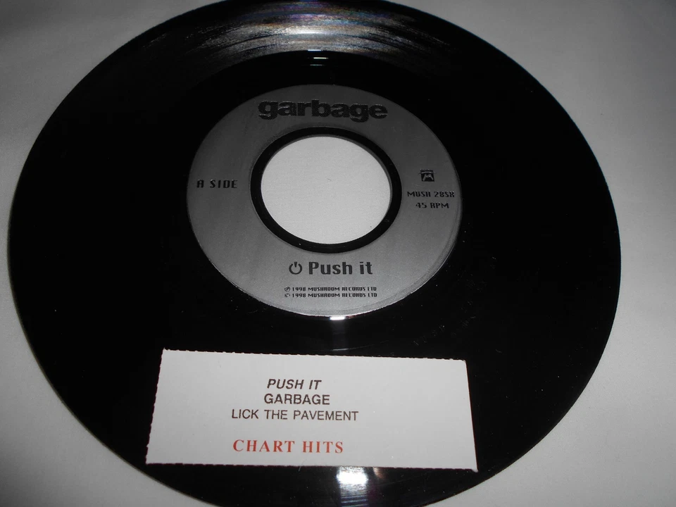Garbage Push It Mint- 7" 1998 Jukebox Promo Rare Lick the Pavement Mush 28SH - Image 2 of 4