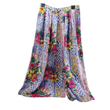 That's Me Vintage Skirt Multicolor Floral Pleated Midi Sz 12