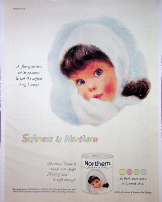 Original 1959 Vintage print AD: Softness is Northern #Household collectives