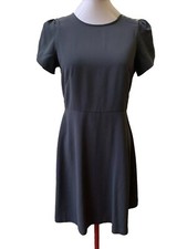 Ann Taylor LOFT, Gray Dress, Crepe, Size 4, Cap Sleeve