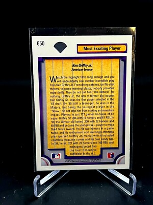 1991 Upper Deck Baseball Most Exciting Player Ken Griffey Jr Card