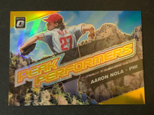 2019 Panini Donruss Optic AARON NOLA Peak Performers Gold Variant/10 PHILLIES ⚾