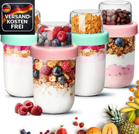 Doppelwandiger MüSlibecher To Go, 480Ml+120Ml, Auslaufsicher, Lebensmittelecht