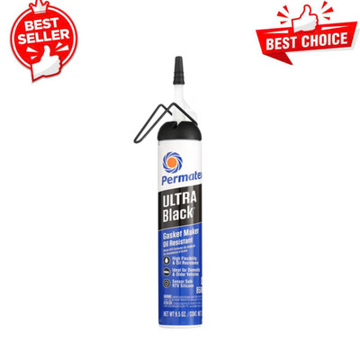 Permatex Ultra Black RTV Silicone Gasket Maker 85080, 9.5 oz, Maximum Oil Resist