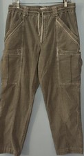 Anthropologie Angela Pants Khaki Cargo Utility Drawstring Waist Ankle 29