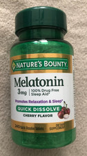 Nature'S Bounty Melatonin 3Mg Quick Dissolve 240 Count Sleep Aid Exp: 9/27