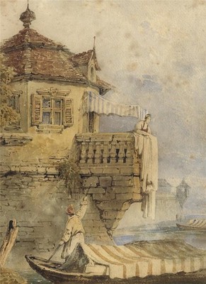 Im Stil Samuel Prout - In Würzburg - Aquarell - 19. Jahrhundert