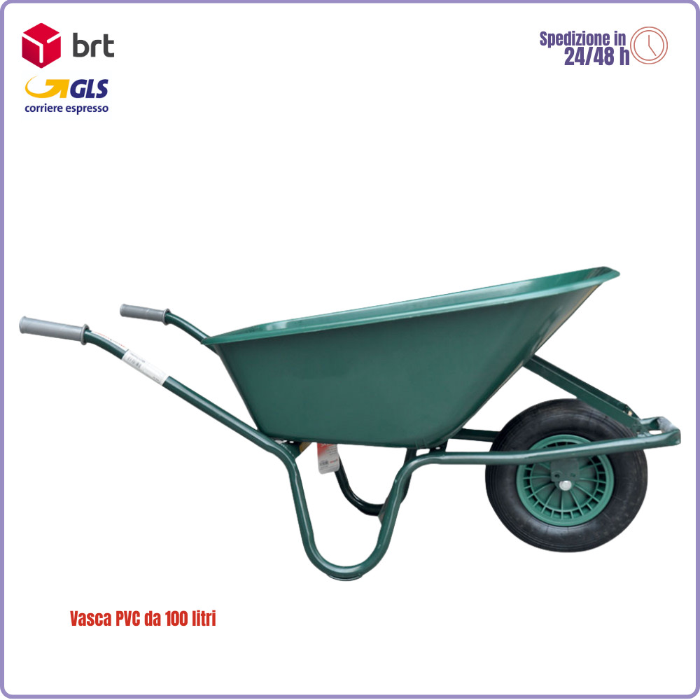 Carriola da Giardino 100L Super Leggera | Ideale per Fieno e Foglie