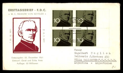 Mayfairstamps Germany FDC 1961 WE Freiherr V Ketteler Block First Day Cover aax_