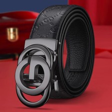 Fashion Business Men's Belt Genuine Luxury Brand Metal Buckle Belt High-Quality