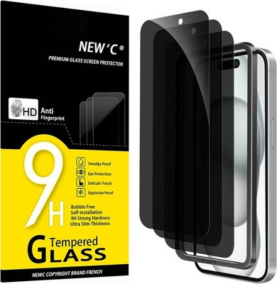 Sichtschutzfolie 3 Stück für iPhone 15/16, Anti Spy, Kratzfest