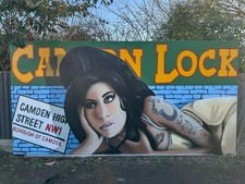 Giant Amy Winehouse mural 16ft by 8ft