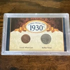 Genuine U.S. Coin Coins from the 1930'S Lincoln Wheat Cent Buffalo Nickel