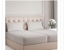 Split King 5-Piece Sheet Set Light Gray Deep Pocket Breathable OEKO-TEX