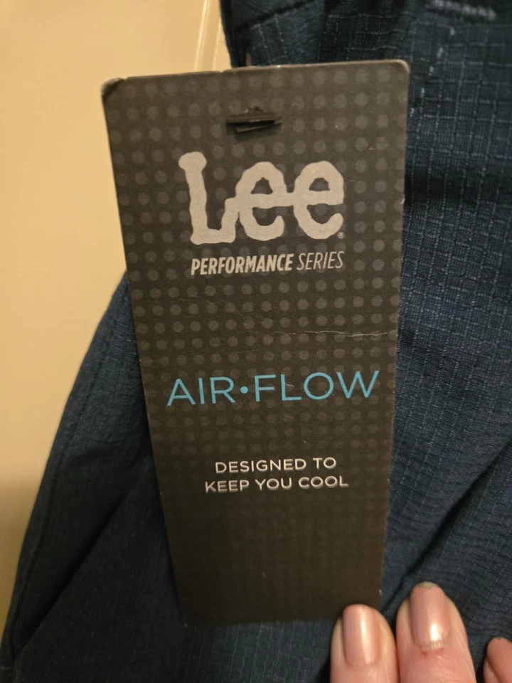 Lee Shorts Air Flow Men 40 Blue Golf Flat Front Zip Fly Performance Series - Image 3 of 4