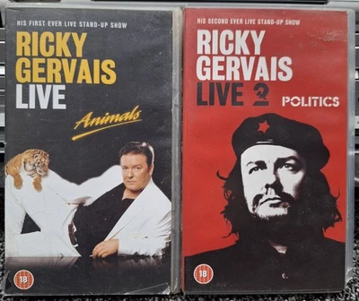 Ricky Gervais Live 1 Animals & 2 Politics Double VHS Set Universal Live Stand Up - Image 1 of 4