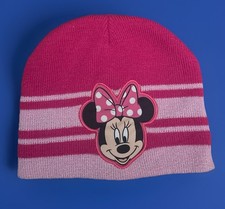 Official Disney Minnie Mouse Pink Sparkle Silver Stitch Winter Beanie Youth Girl